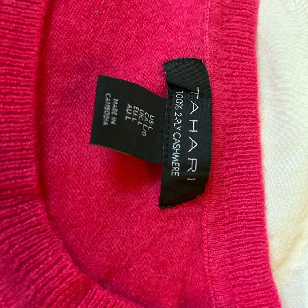 100% cashmere Tahari sweater, 2 ply.